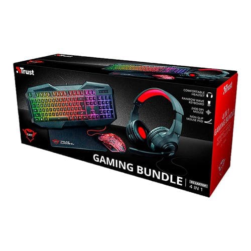 Combo Gamer Trust 4 en 1 GTX 1180RW Azor Teclado Audifono Mouse Pad Mouse - Imagen 2