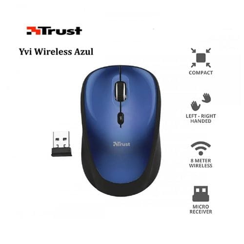 Mouse Trust Inalambrico USB Yvi Azul - Imagen 2