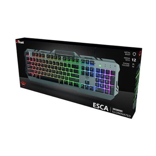 Teclado Gamer Trust Metalico GTX 853 Esca Con Iluminacion - Imagen 2